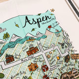 Aspen, Colorado Map Kitchen/Tea Towel