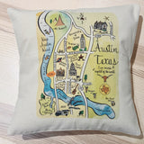 Carmel Valley Map Square Pillow Cover