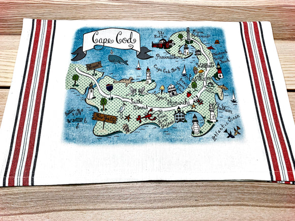 Cape Cod (Full Color) Map Art Print