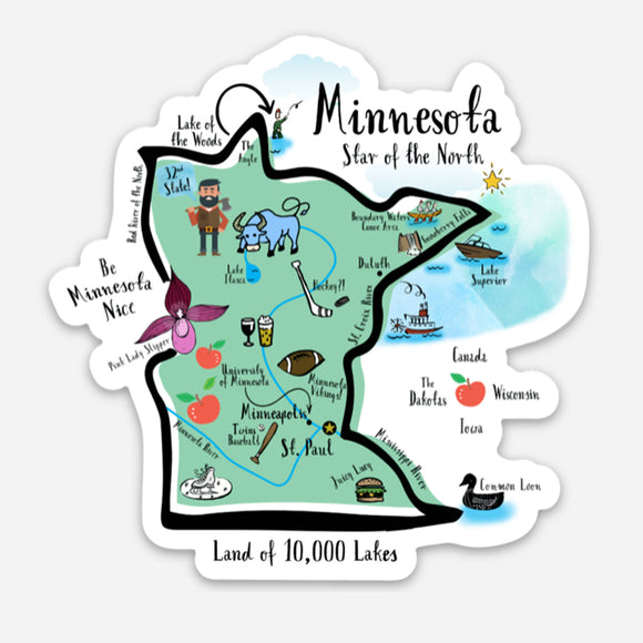 Minnesota State Vinyl Sticker