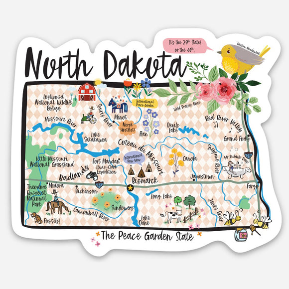 North Dakota State Vinyl Sticker
