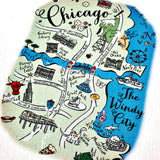 Chicago Summer Map Kitchen Tea Towel