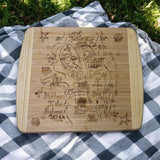 Harbour Island, Bahamas Illustrated Map Bamboo Cutting/Cheese Board