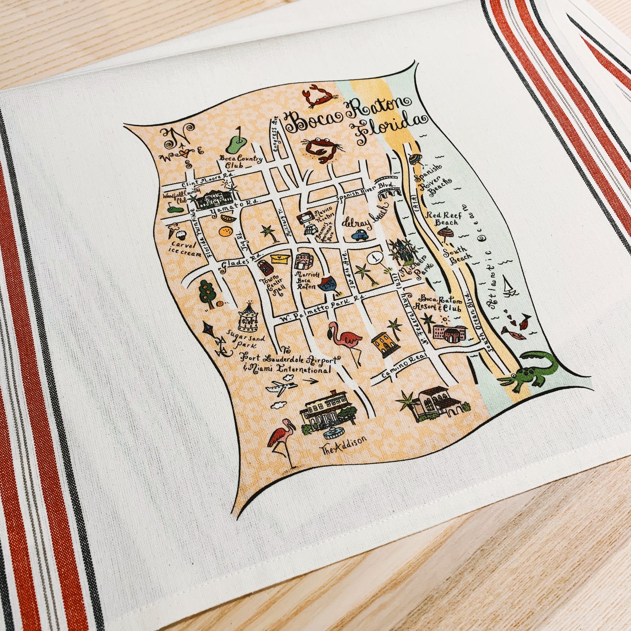 Boca Raton, Florida Map Art Print – Gooseberry Designs