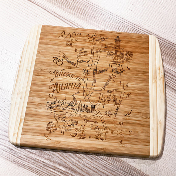 Atlanta Map Small Bamboo Cheese Board