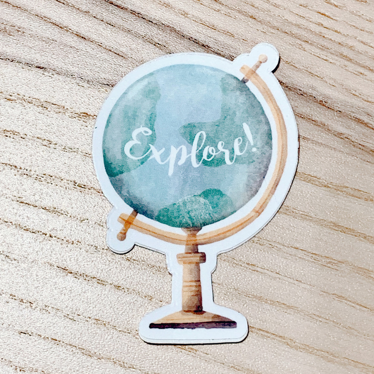 Explore Map Sticker Explore Globe Vinyl Sticker – Gooseberry Designs