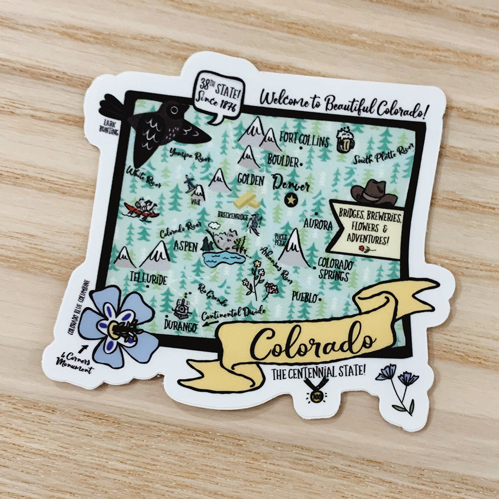 Colorado State Vinyl Sticker – Gooseberry Designs
