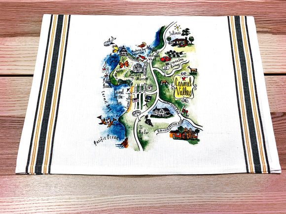 Carmel Valley Map Square Pillow Cover