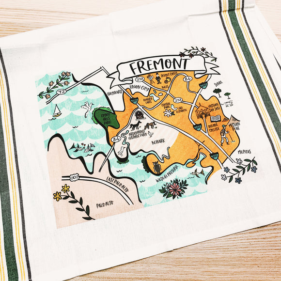 Fremont City Map Small Bamboo Cheese Board