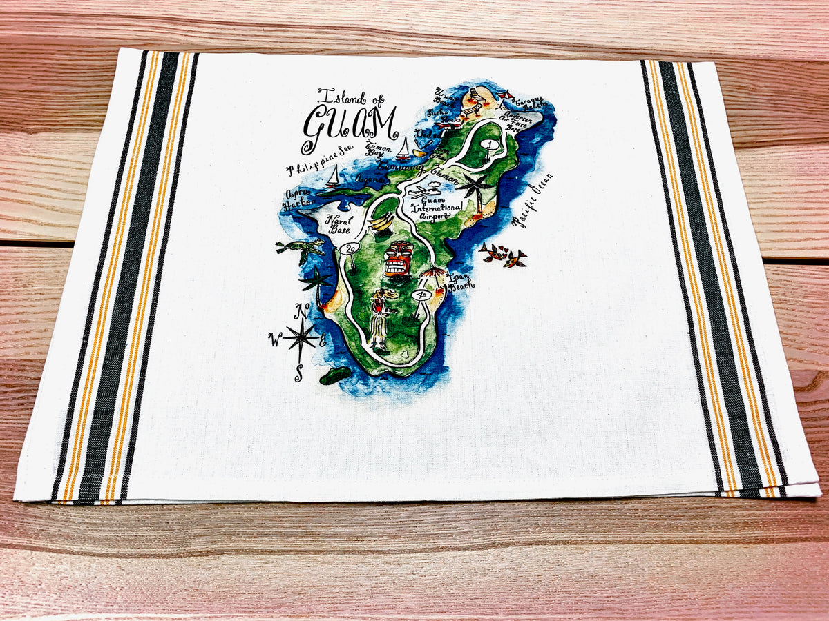 Island of Guam Map Large Bamboo Cutting Board Gooseberry Designs