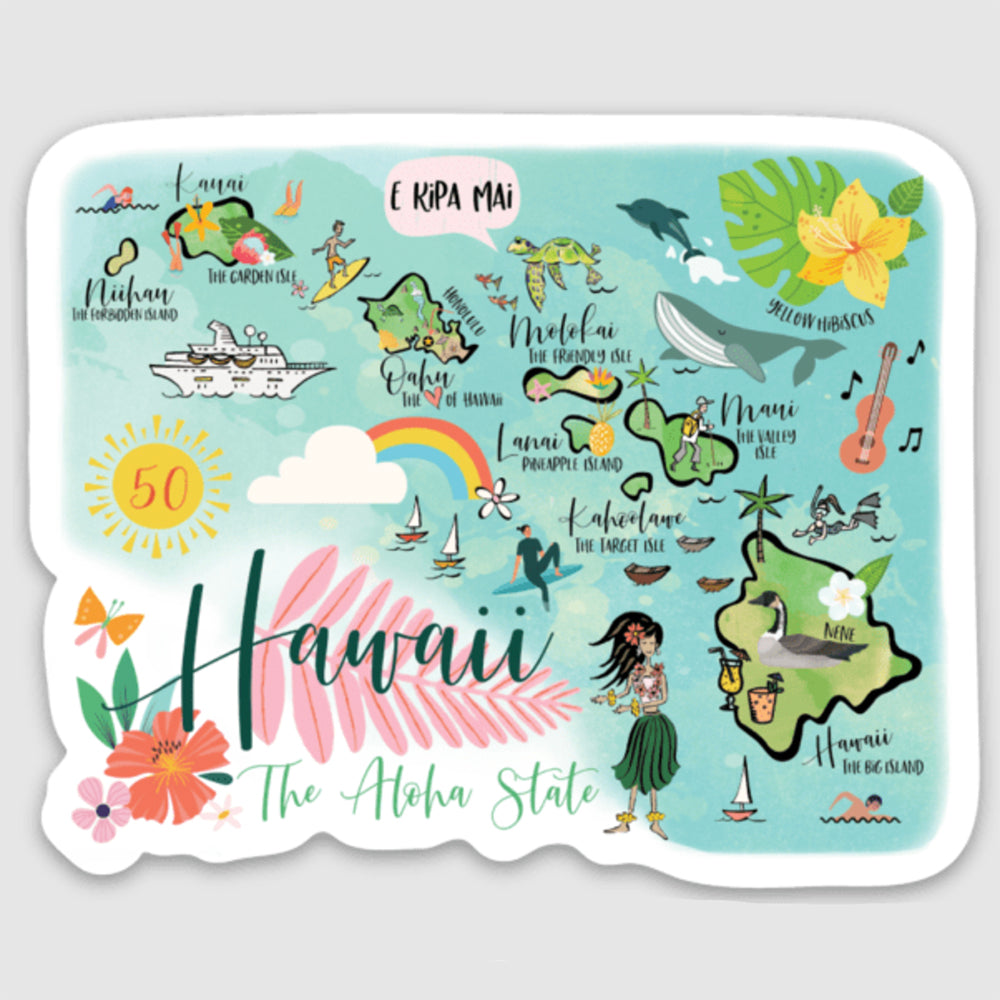 Hawaii State Vinyl Sticker – Gooseberry Designs