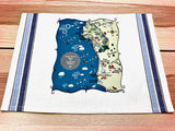 Half Moon Bay State Map Square Pillow Cover