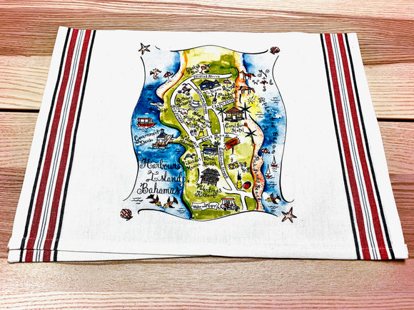 Harbour Island, Bahamas Map Square Pillow Cover