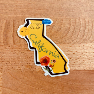 California Map Vinyl Sticker