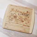 Hudson River Valley Map Small Bamboo Cheese Board
