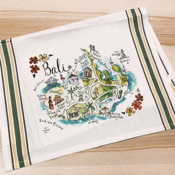 Bali Map Rectangle Pillow Cover