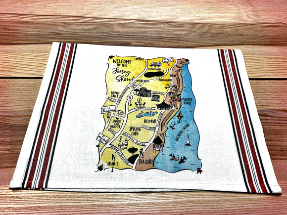 Jersey Shore (Design 2) Map Art Print