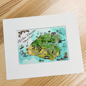 Kaua'i Map Art Print