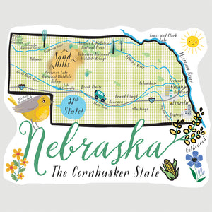 Nebraska State Vinyl Sticker