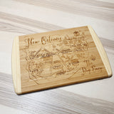Hollywood Map Large Bamboo Cutting Board