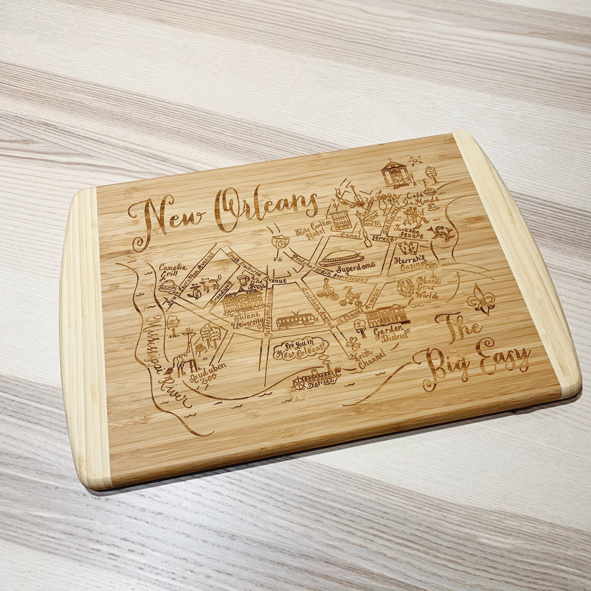 Bronx Map Large Bamboo Cutting Board Gooseberry Designs