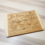 Austin Map Large Bamboo Cutting Board