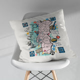 Portugal Map Square Pillow Cover