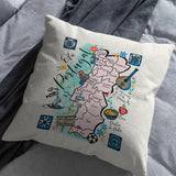 Portugal Map Square Pillow Cover