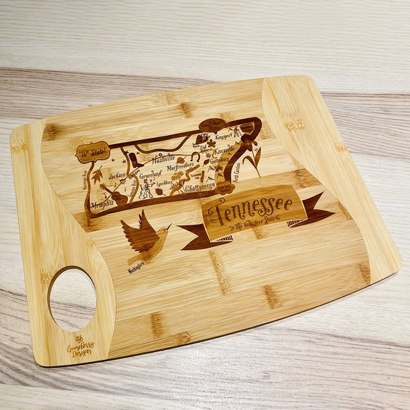 Swoosh Bamboo Cutting Board - Tennessee