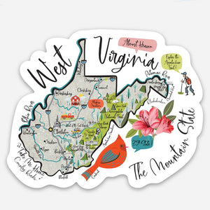 West Virginia State Vinyl Sticker