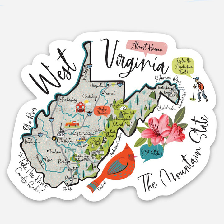 West Virginia State Vinyl Sticker – Gooseberry Designs
