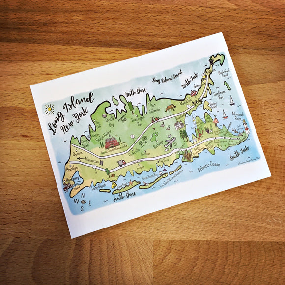 Long Island City Map Full Color Note Card