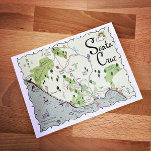 Santa Cruz Map Full Color Note Card