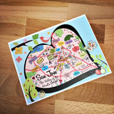San Jose City Map Full Color Note Card
