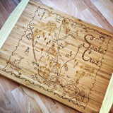 Santa Cruz Map Large Bamboo Cutting Board