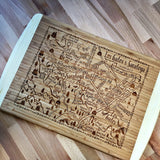 Los Gatos - Saratoga Map Large Bamboo Cutting Board