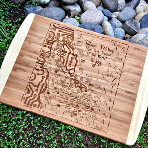 Silicon Valley Map Large Bamboo Cutting Board