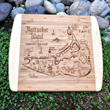 Nantucket Island Map Small Bamboo Cheese Board