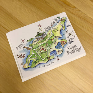 Puerto Rico Map Full Color Note Card