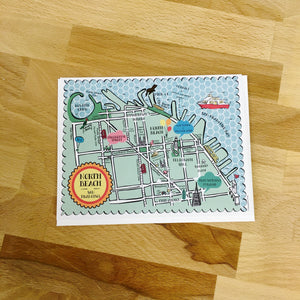 North Beach Map Full Color Note Card