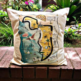 Florida State Map Square Pillow Cover