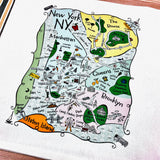 NY - Boroughs Map Kitchen/Tea Towel