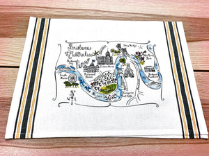 Brisbane, Australia Map Kitchen/Tea Towel