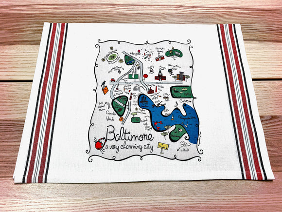 Baltimore Map Kitchen/Tea Towel