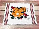 Ohio State Map Kitchen/Tea Towel