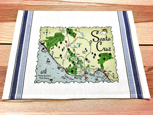 Santa Cruz Map Kitchen/Tea Towel