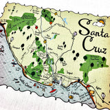 Santa Cruz Map Kitchen/Tea Towel
