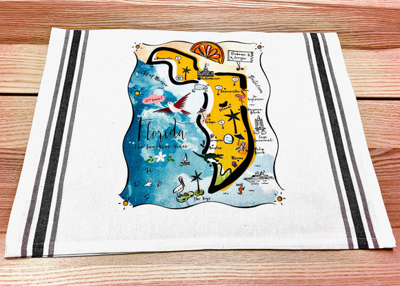 Florida State Map Kitchen/Tea Towel