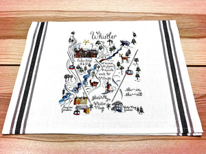 Whistler Map Kitchen Tea Towel