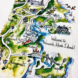 Warwick, Rhode Island Map Kitchen/Tea Towel